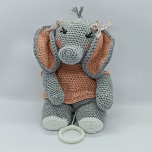 Amigurumi Elefante con Carillon uncinetto- con orecchie chiuse
